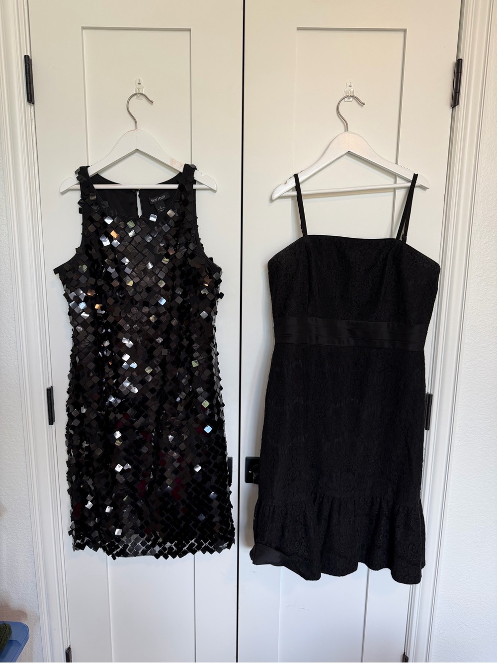 2 White House Black Market Black Cocktail Dresses EUC size 8